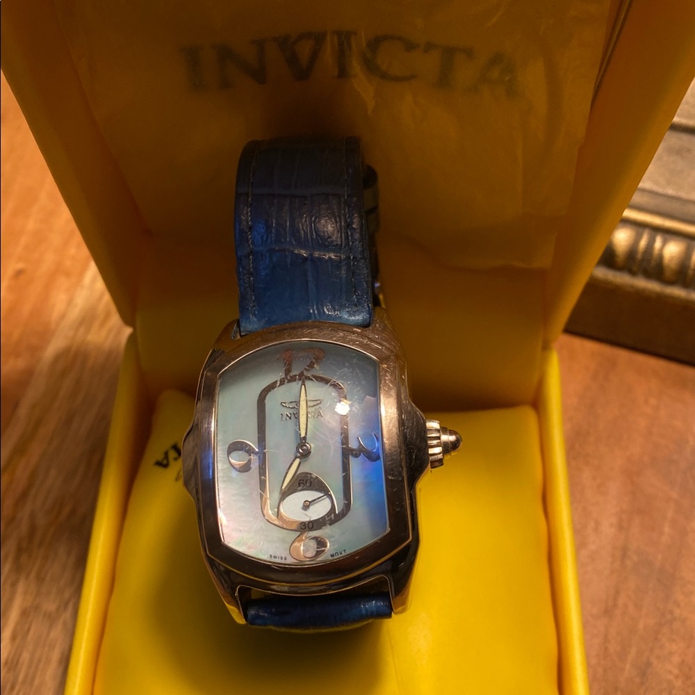 Invicta Lupah Blue Strap Silver Dial Watch - Picture 7 of 7